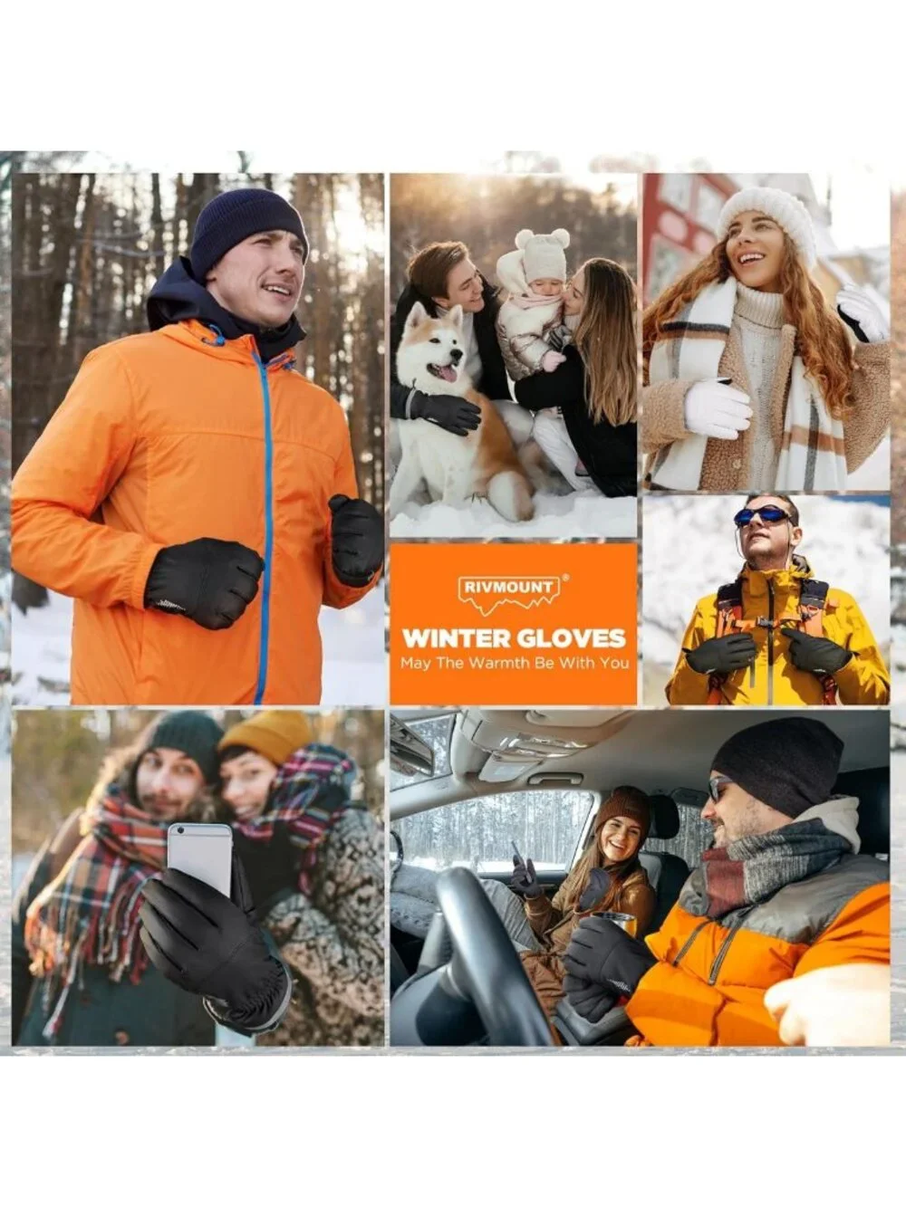 Winter Waterproof Thermal Gloves for Men & Women - Touchscreen, Windproof, Cold